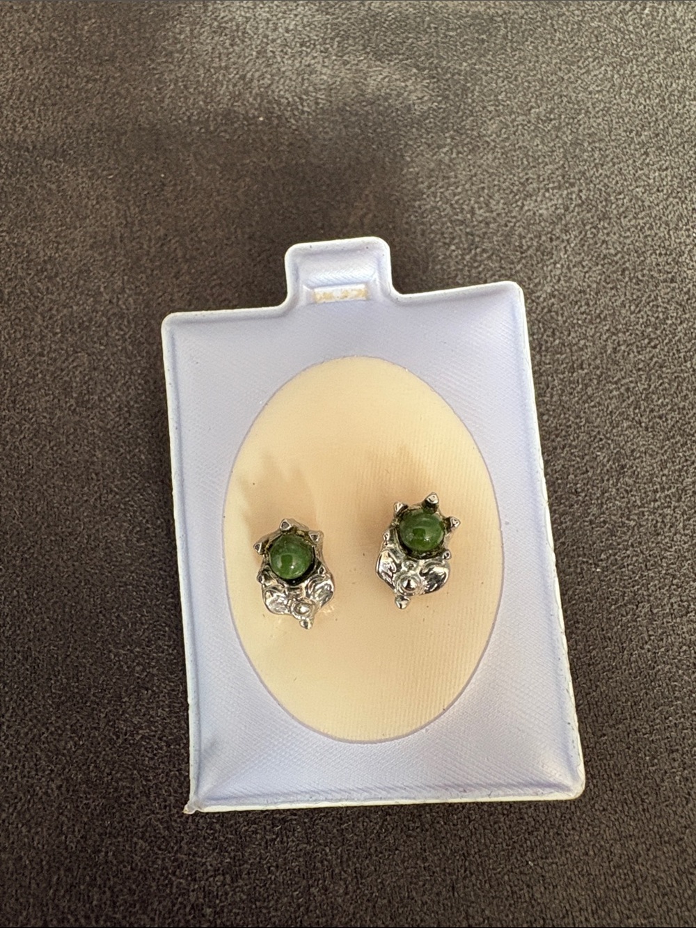 Green Stone Stud Earrings
